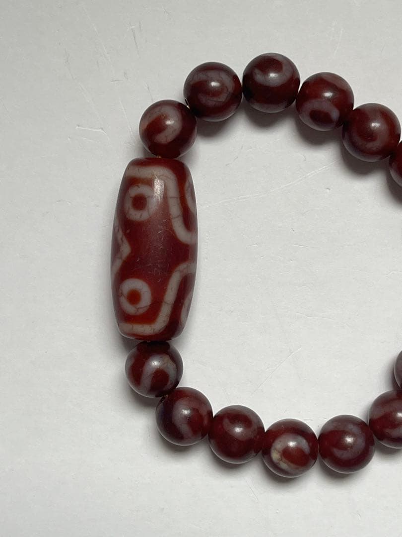 希少品　四川省専門店購入　天珠　ブレスレット　数珠　ジービーズ　とんぼ玉