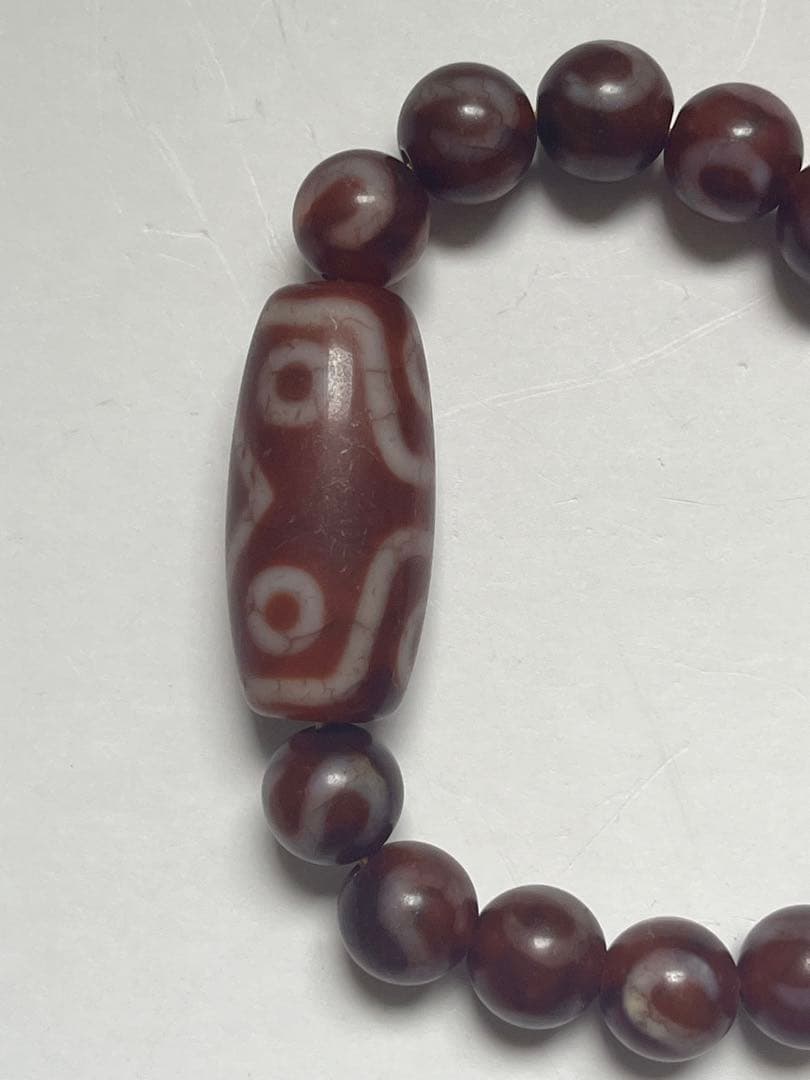 希少品　四川省専門店購入　天珠　ブレスレット　数珠　ジービーズ　とんぼ玉
