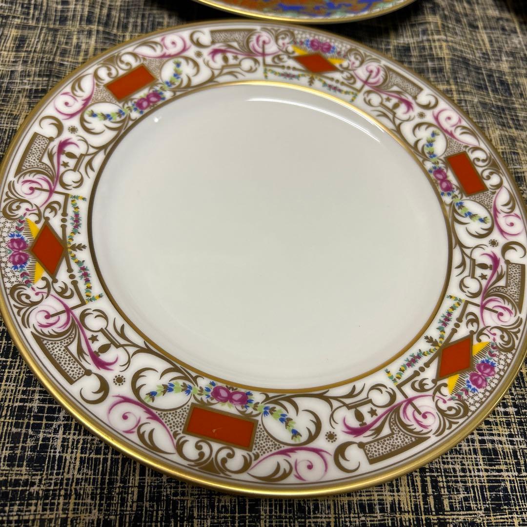 世界の偉大なカップと受皿　特製ケーキ皿　12枚セット 24金手塗り　19.5cm