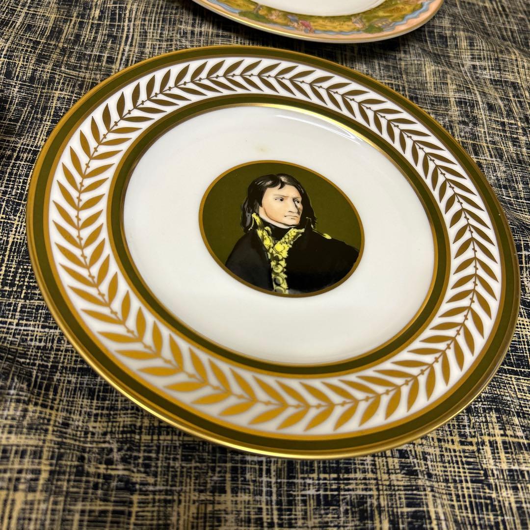 世界の偉大なカップと受皿　特製ケーキ皿　12枚セット 24金手塗り　19.5cm