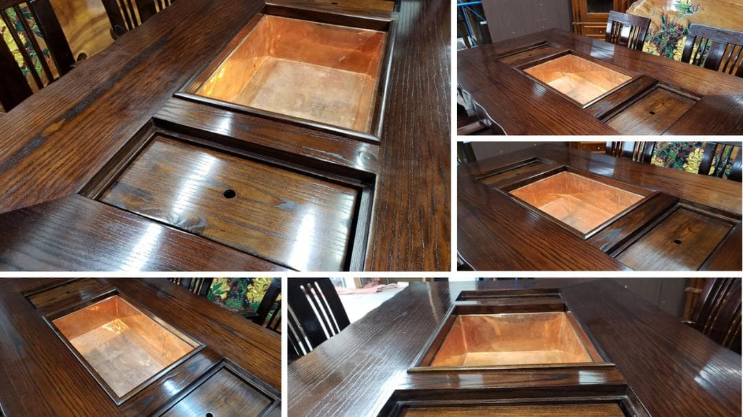 a22　美品　松尾博昭　作　黒檀　囲炉裏ダイニング５点セット