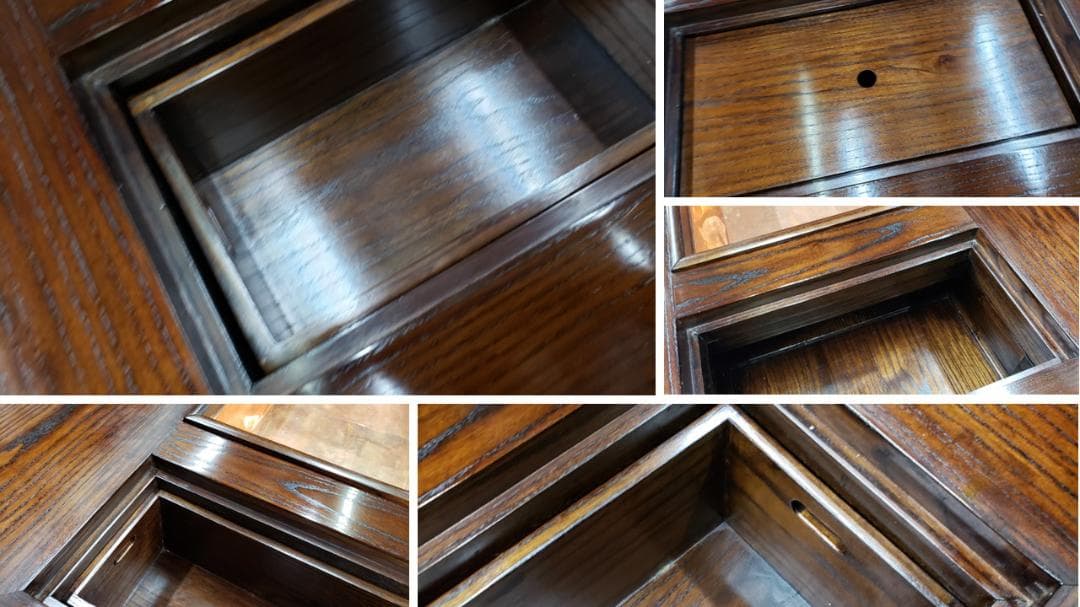 a22　美品　松尾博昭　作　黒檀　囲炉裏ダイニング５点セット