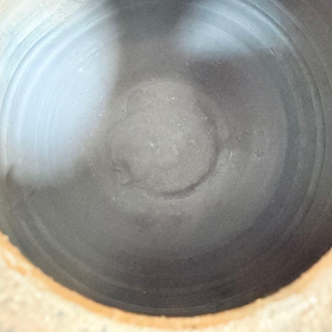 【名工】信楽焼 上田直方 造 蹲 壺 矢印 刻印 伝統工芸 骨董 酒器