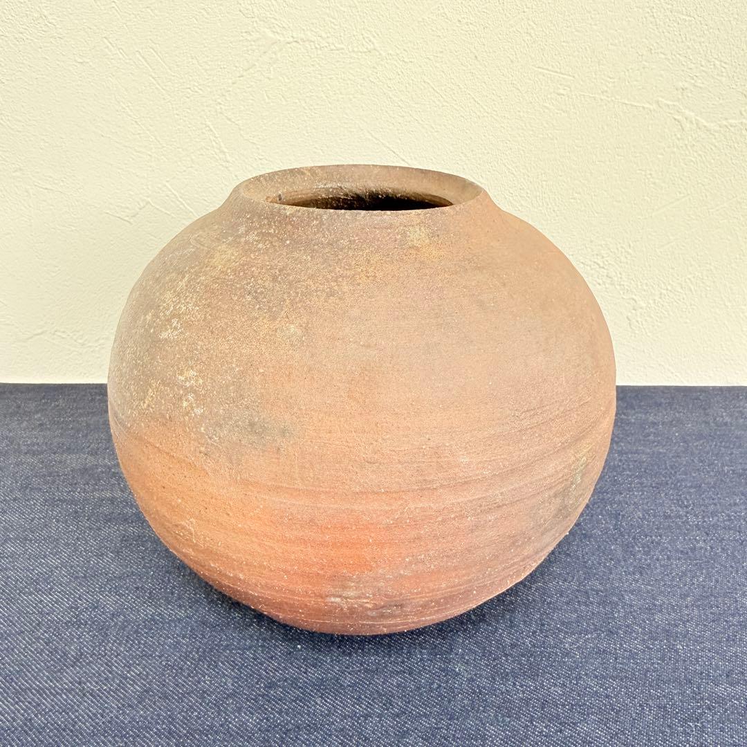 【名工】信楽焼 上田直方 造 蹲 壺 矢印 刻印 伝統工芸 骨董 酒器