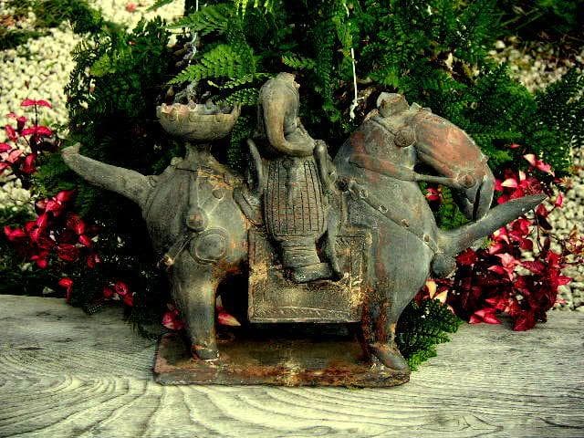 ♥中国　発掘　傭　馬　人物　注水　頭欠損　骨董品