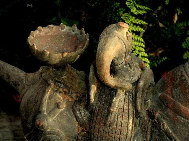 ♥中国　発掘　傭　馬　人物　注水　頭欠損　骨董品