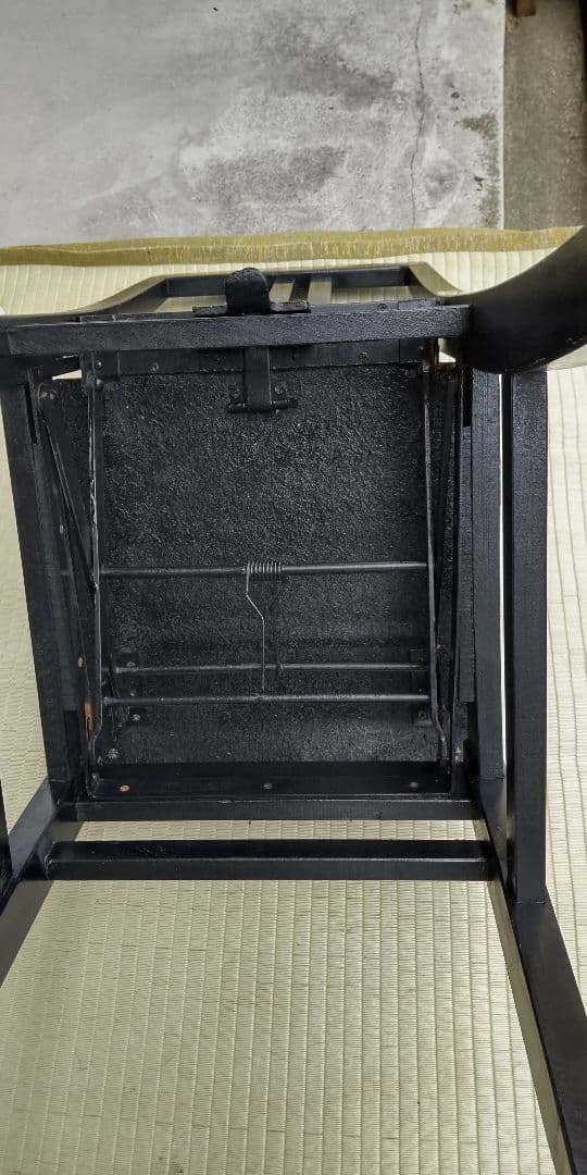 背もたれ付 上下移動式 ピアノ椅子 昭和レトロ 中古