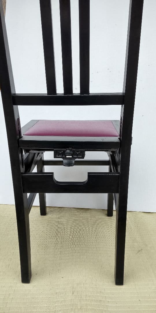 背もたれ付 上下移動式 ピアノ椅子 昭和レトロ 中古