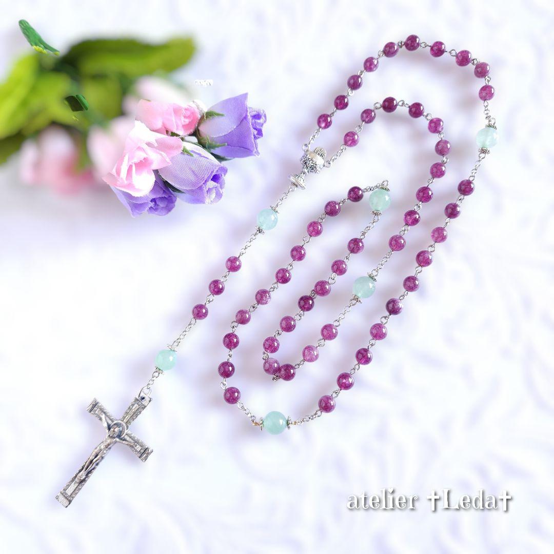 ☆レピドライト＆グリーンアベンチュリン ロザリオ☆ ~Lepidolite~
