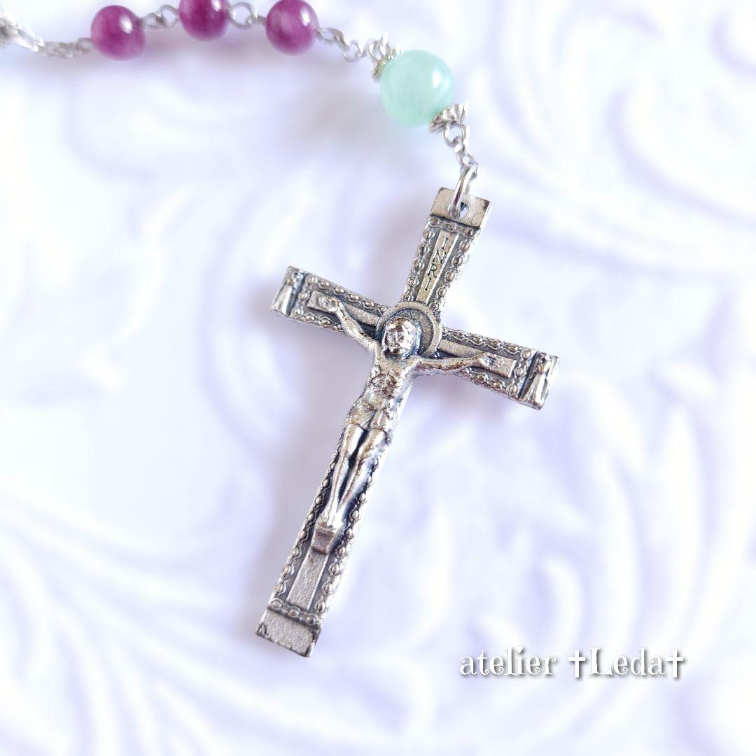 ☆レピドライト＆グリーンアベンチュリン ロザリオ☆ ~Lepidolite~