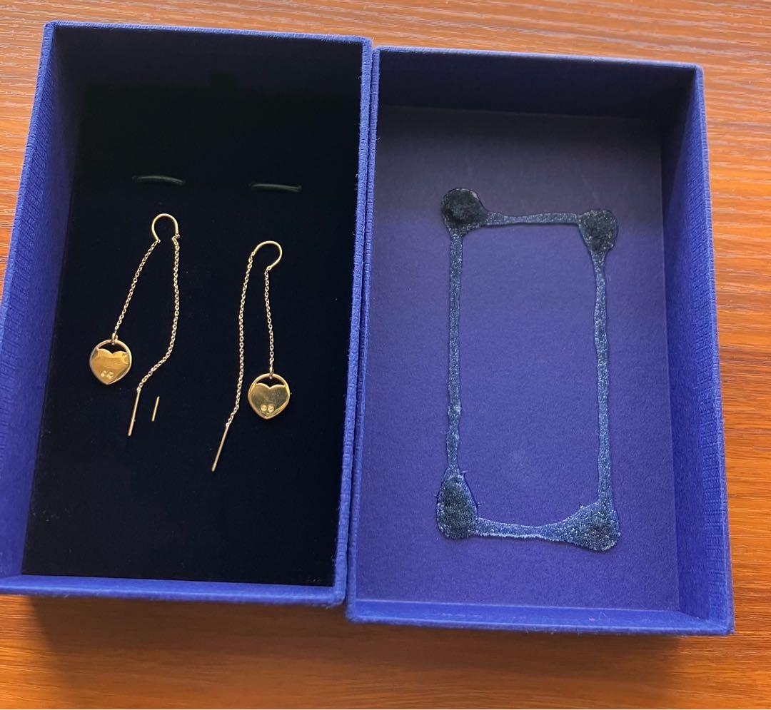 Swarovski ハート型ピアス ピンク