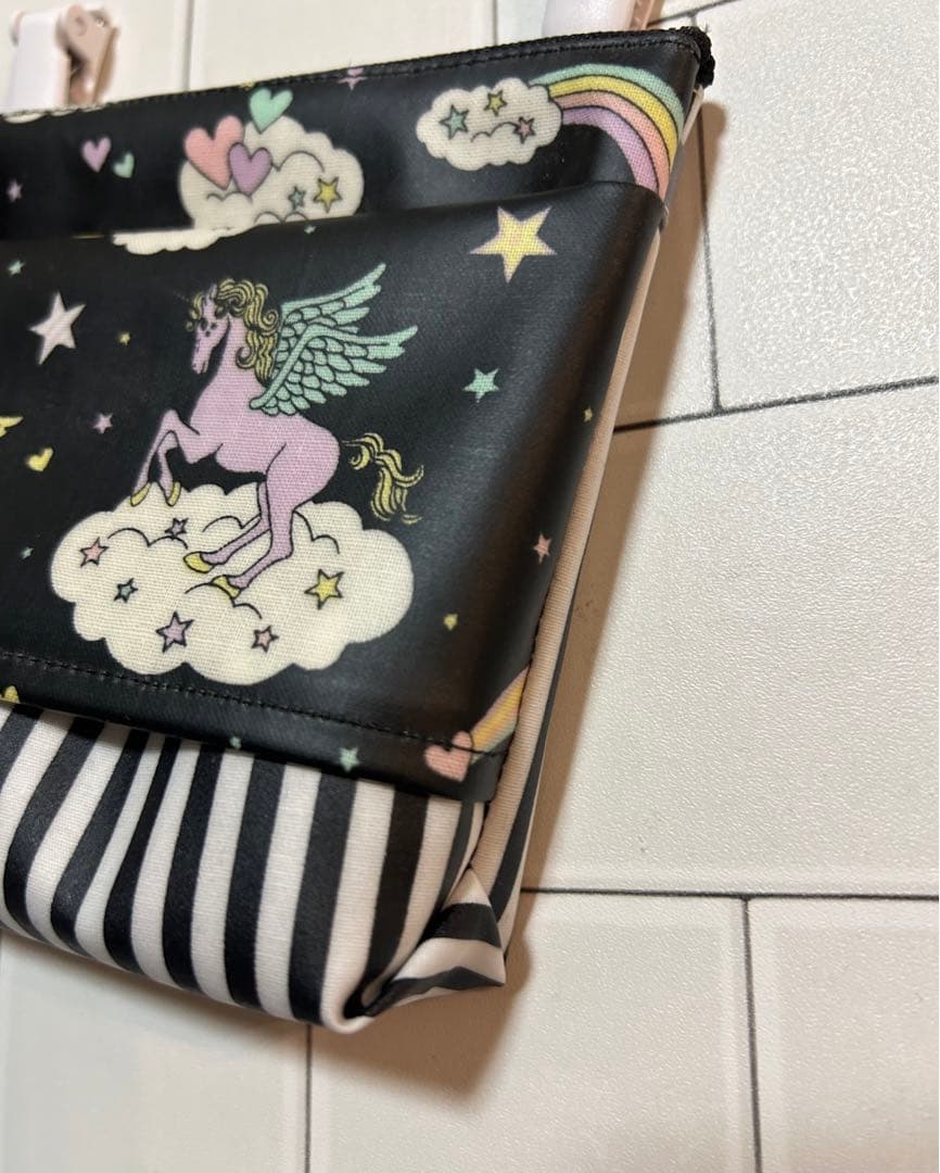 ユニコーン◆ ラミネート　移動ポケット　ハンドメイド　マチあり