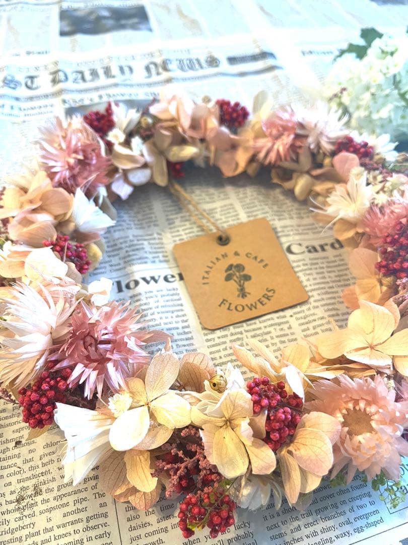 ナチュラルで優しいイメージ❤︎プリザーブドフラワー リース