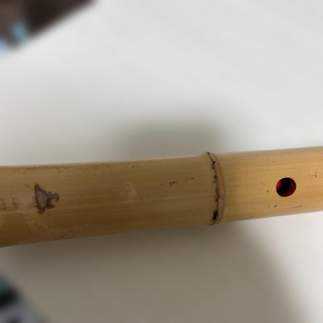 希少 尺八 琴古流 2尺2寸 5孔 銘あり 1印 根竹 和楽器 竹