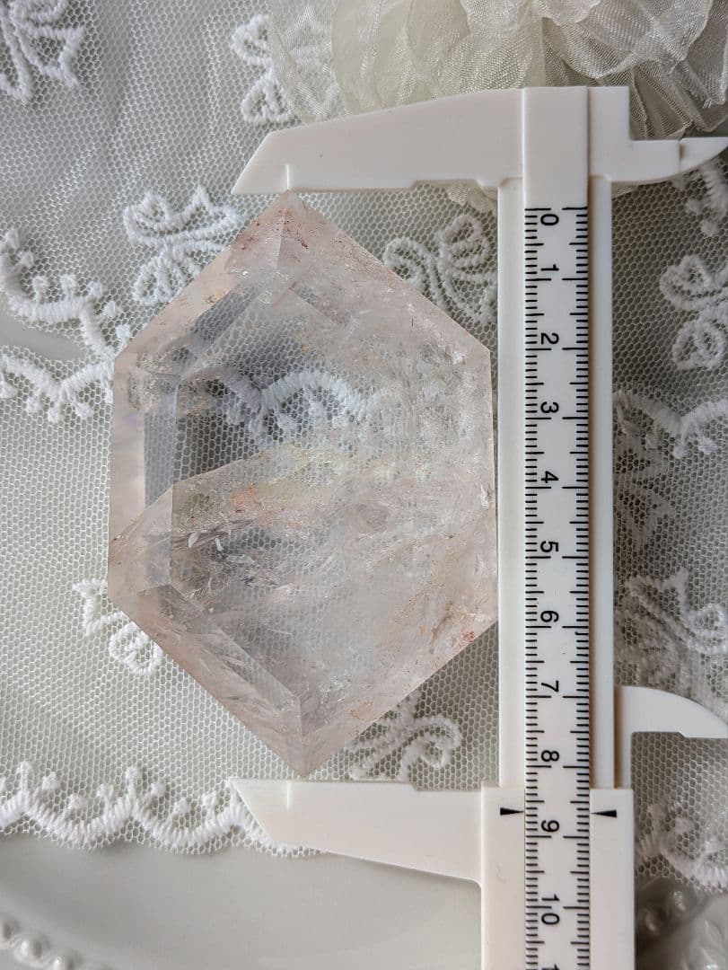 高品質♡ピンクアゼツライト（通称） ピンククリアクォーツ♡ シールドカット　虹