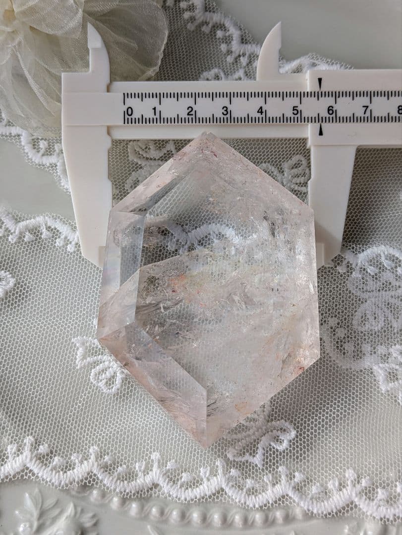 高品質♡ピンクアゼツライト（通称） ピンククリアクォーツ♡ シールドカット　虹