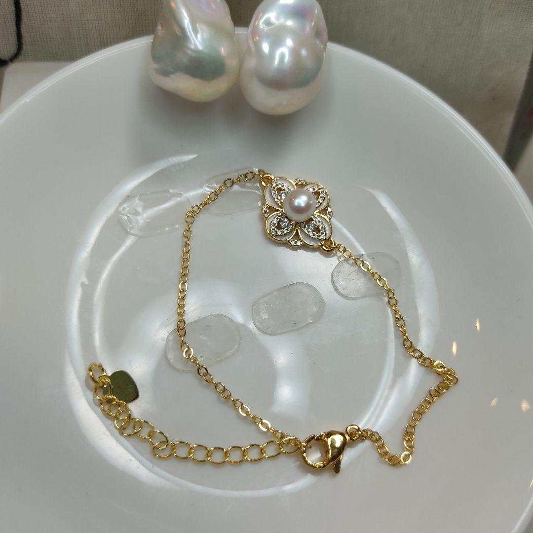 本真珠　淡水バロックパール　ピアス　ブレスレット　セット