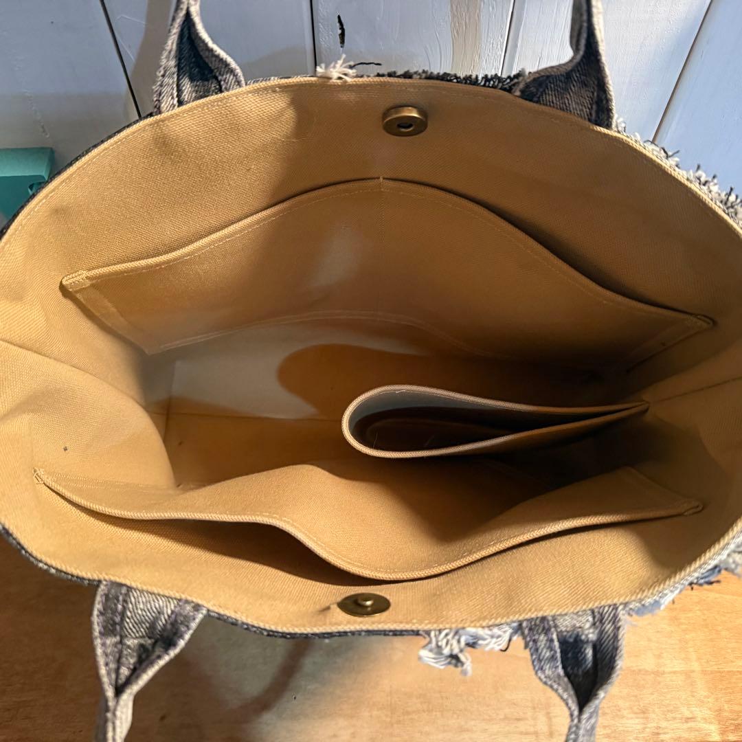 デニムリメイク スカルトートバッグ