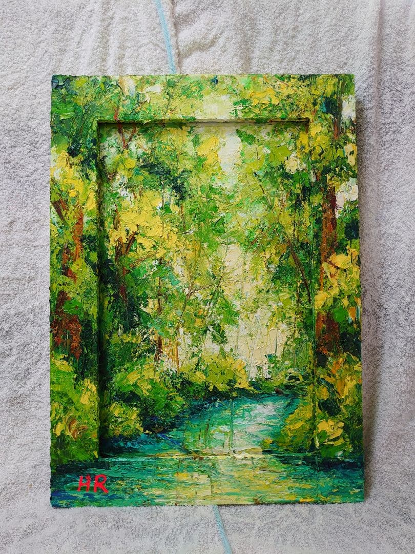 油絵 絵画 【雪の桜】