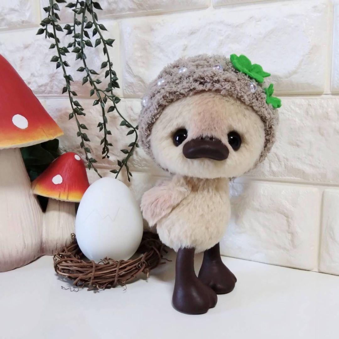 アートドール✽ぬいぐるみ✽立っち固定✽カモのぴっぴちゃん✽中サイズ