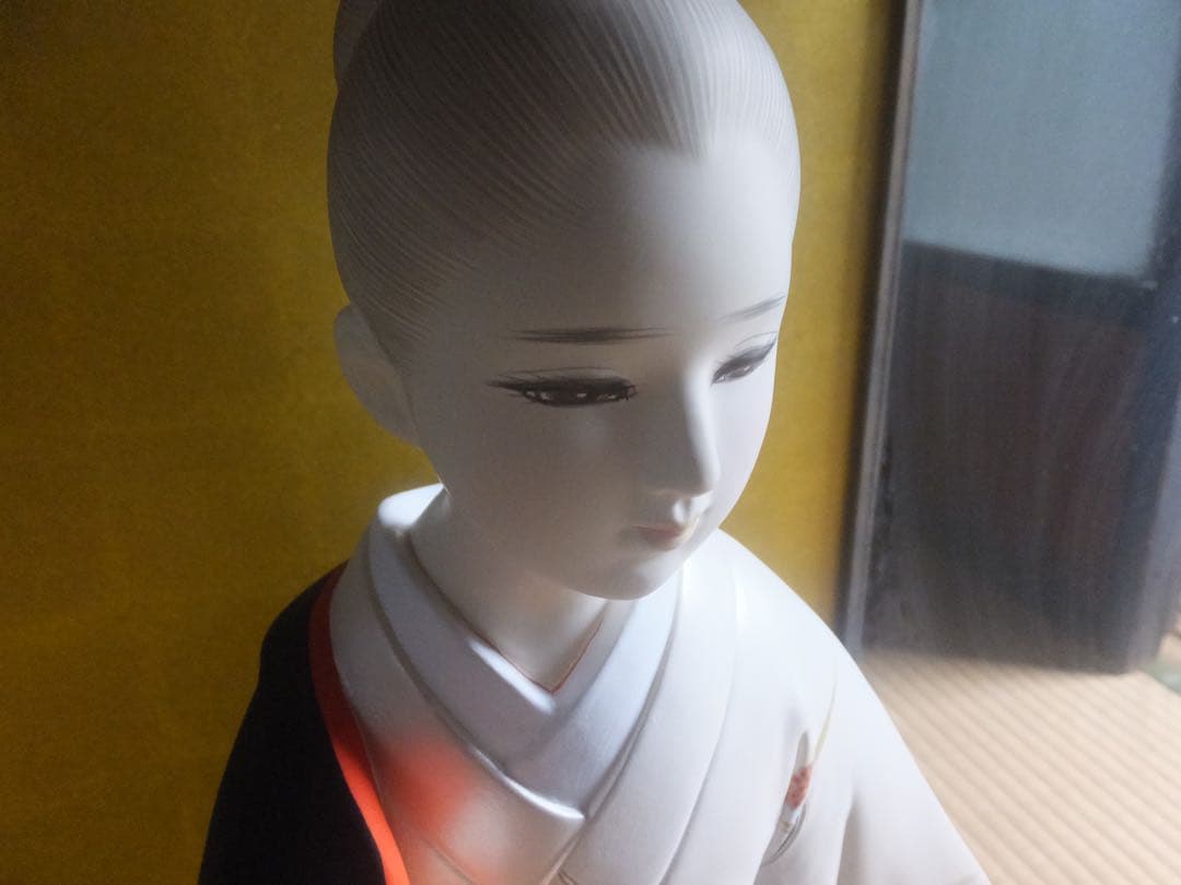 ⚠️ケース無し　昭和　博多人形　比呂志氏作　鶴　美人人形