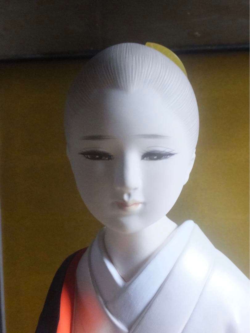 ⚠️ケース無し　昭和　博多人形　比呂志氏作　鶴　美人人形