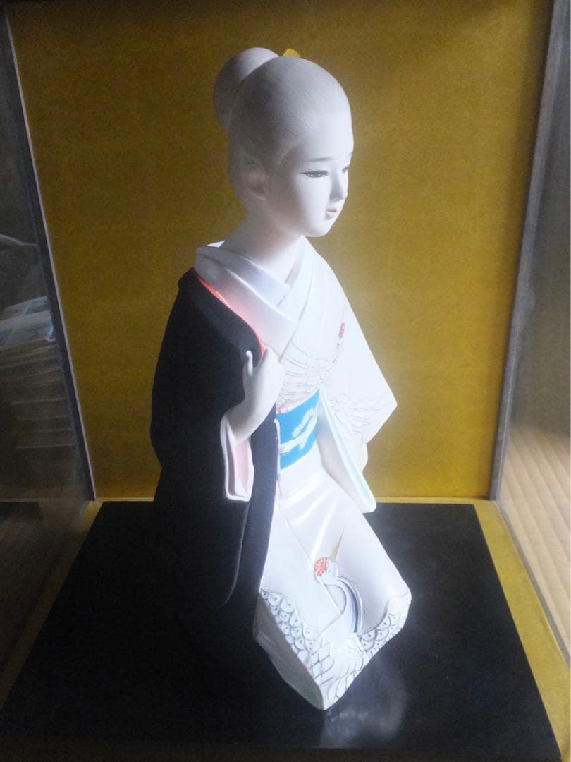 ⚠️ケース無し　昭和　博多人形　比呂志氏作　鶴　美人人形