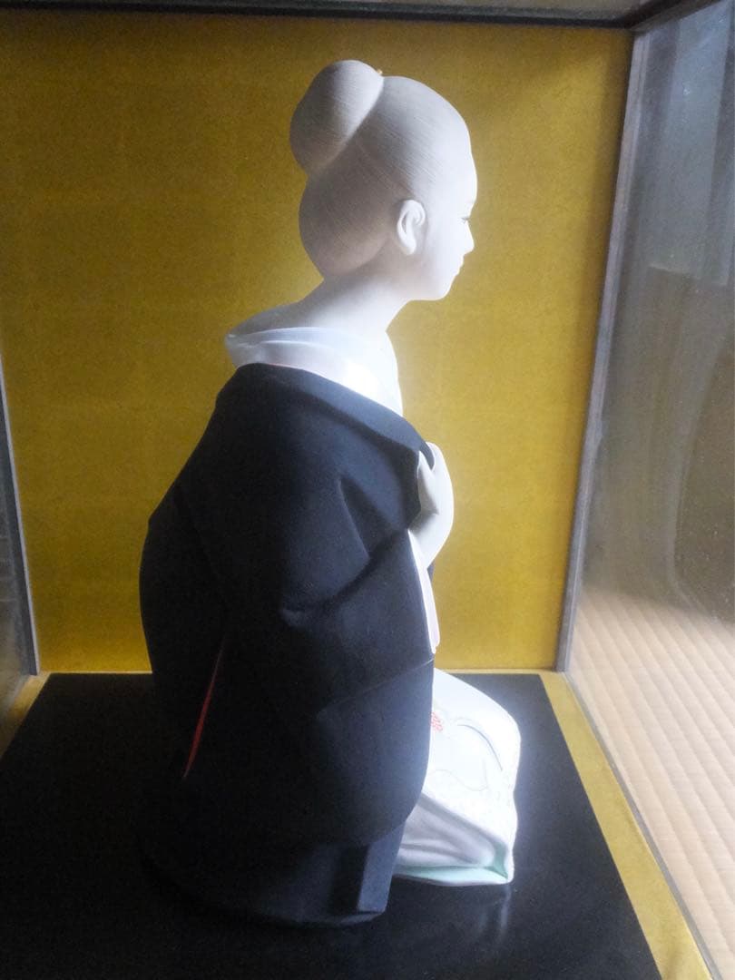 ⚠️ケース無し　昭和　博多人形　比呂志氏作　鶴　美人人形