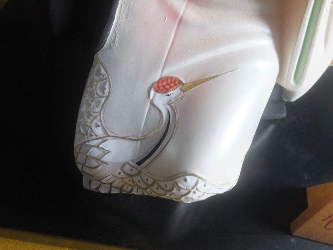 ⚠️ケース無し　昭和　博多人形　比呂志氏作　鶴　美人人形