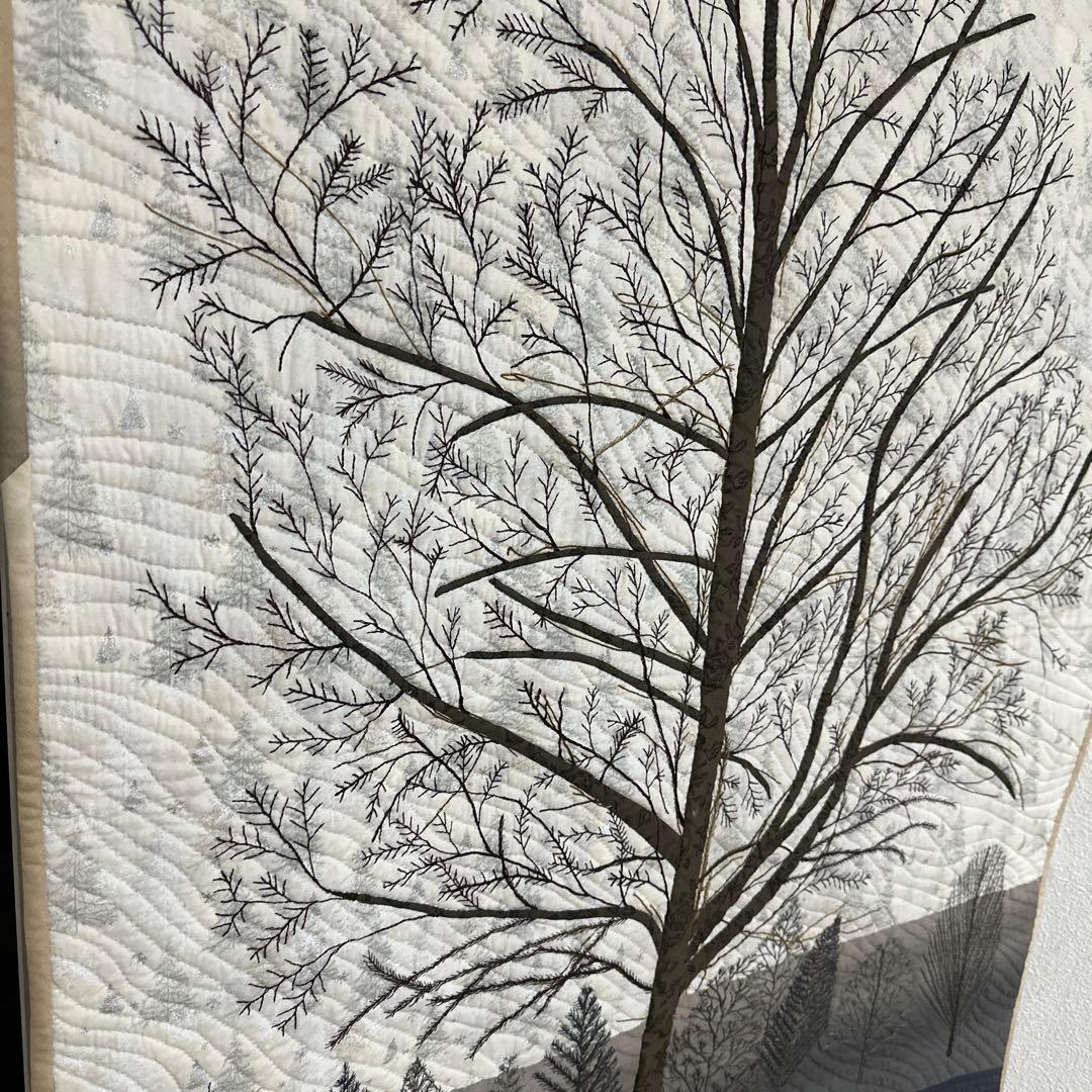 ハンドメイドパッチワークキルト、木のタペストリー