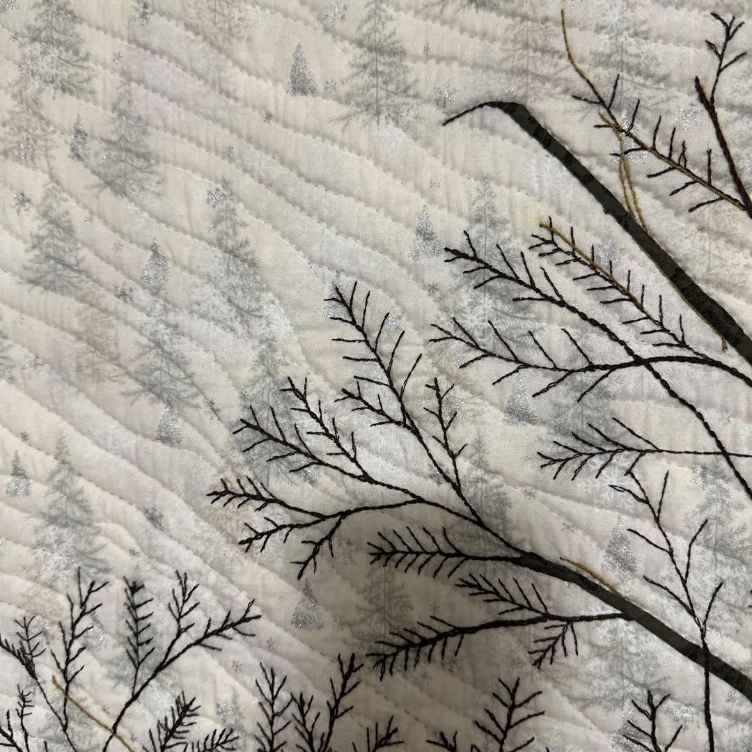 ハンドメイドパッチワークキルト、木のタペストリー