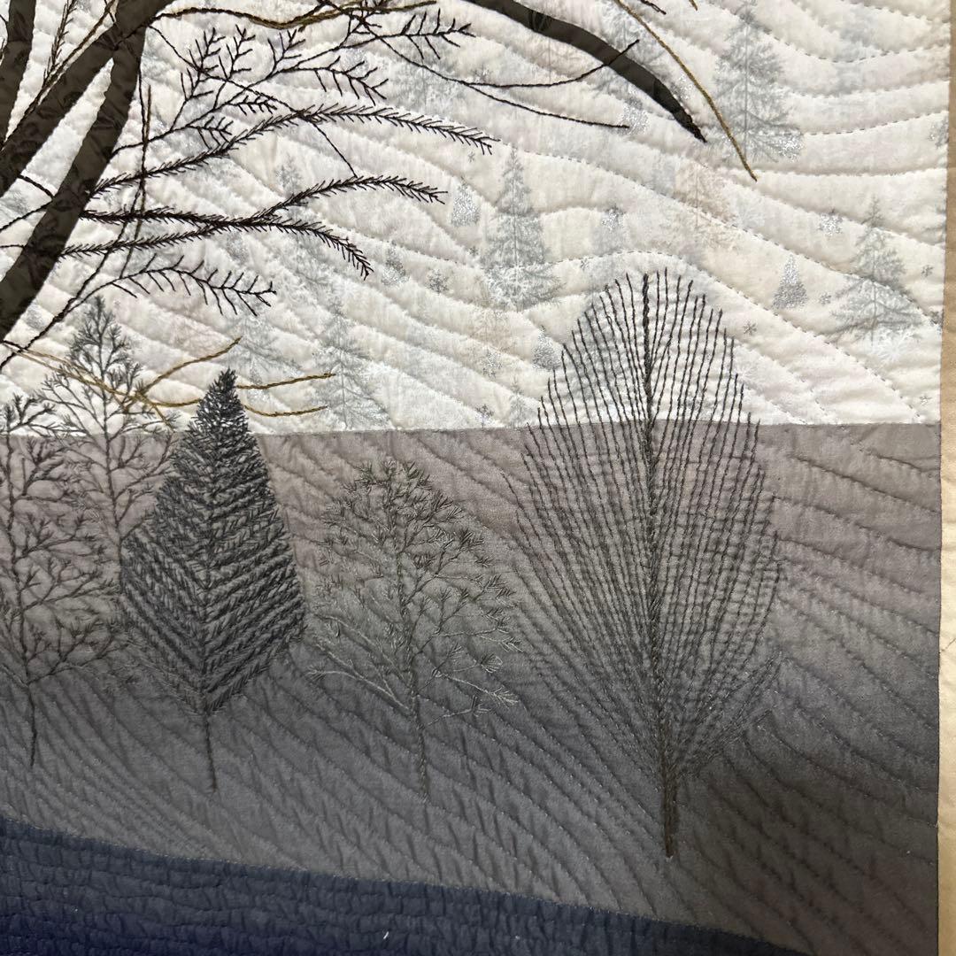 ハンドメイドパッチワークキルト、木のタペストリー