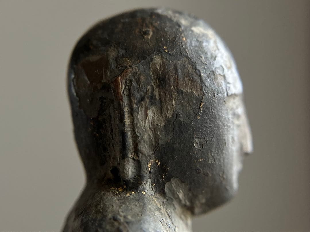 【静寂 古い木彫地蔵菩薩立像 約12㎝ 江戸初期〜中期頃】骨董仏像古美術民間信仰