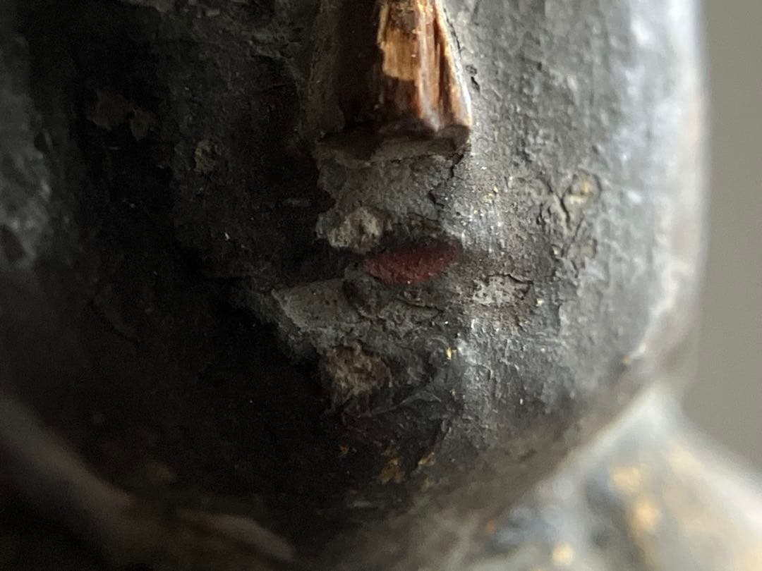 【静寂 古い木彫地蔵菩薩立像 約12㎝ 江戸初期〜中期頃】骨董仏像古美術民間信仰