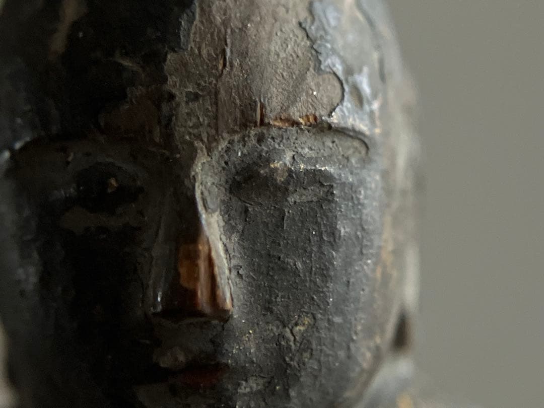 【静寂 古い木彫地蔵菩薩立像 約12㎝ 江戸初期〜中期頃】骨董仏像古美術民間信仰