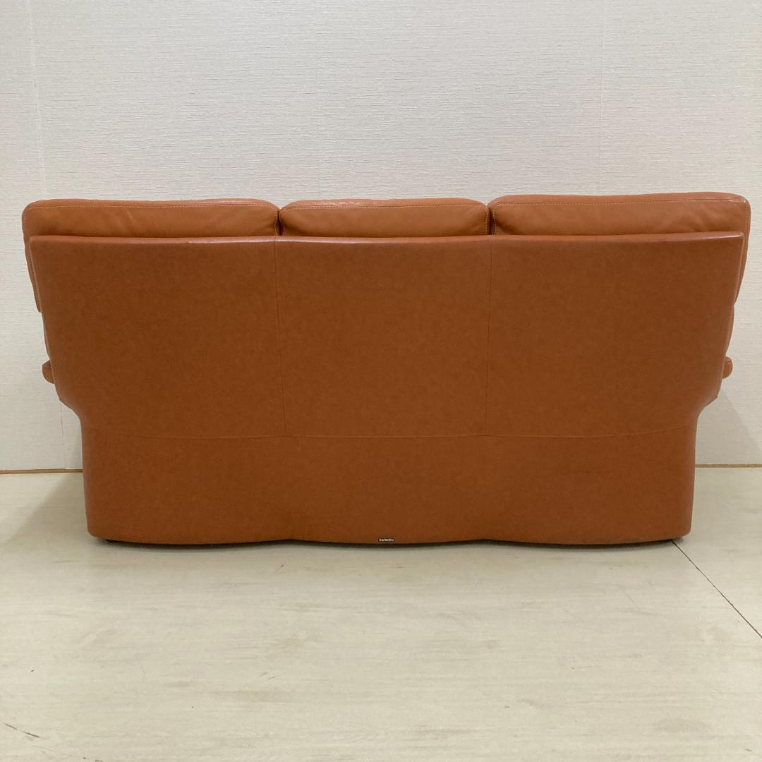 【カリモク】革製　３人掛けソファ　3Pソファ　ZT73