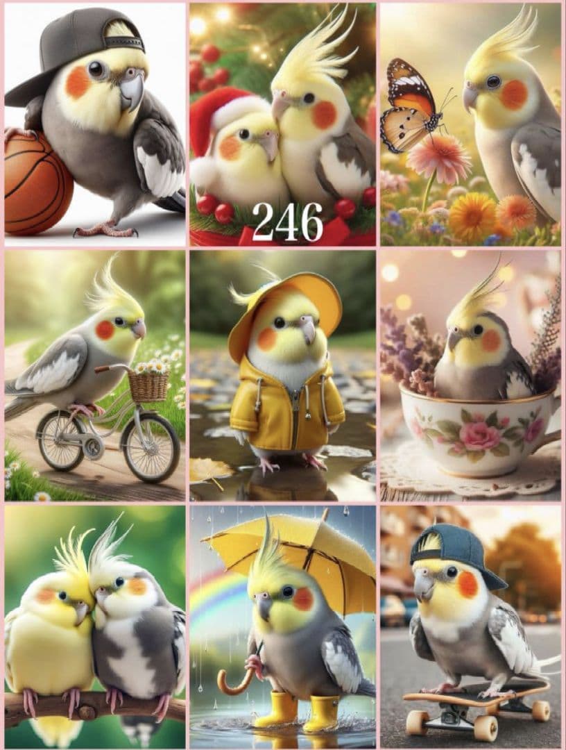 インコちゃんデザイン パネルサンプル ❀ハンドメイド❀ 予約ページ　1