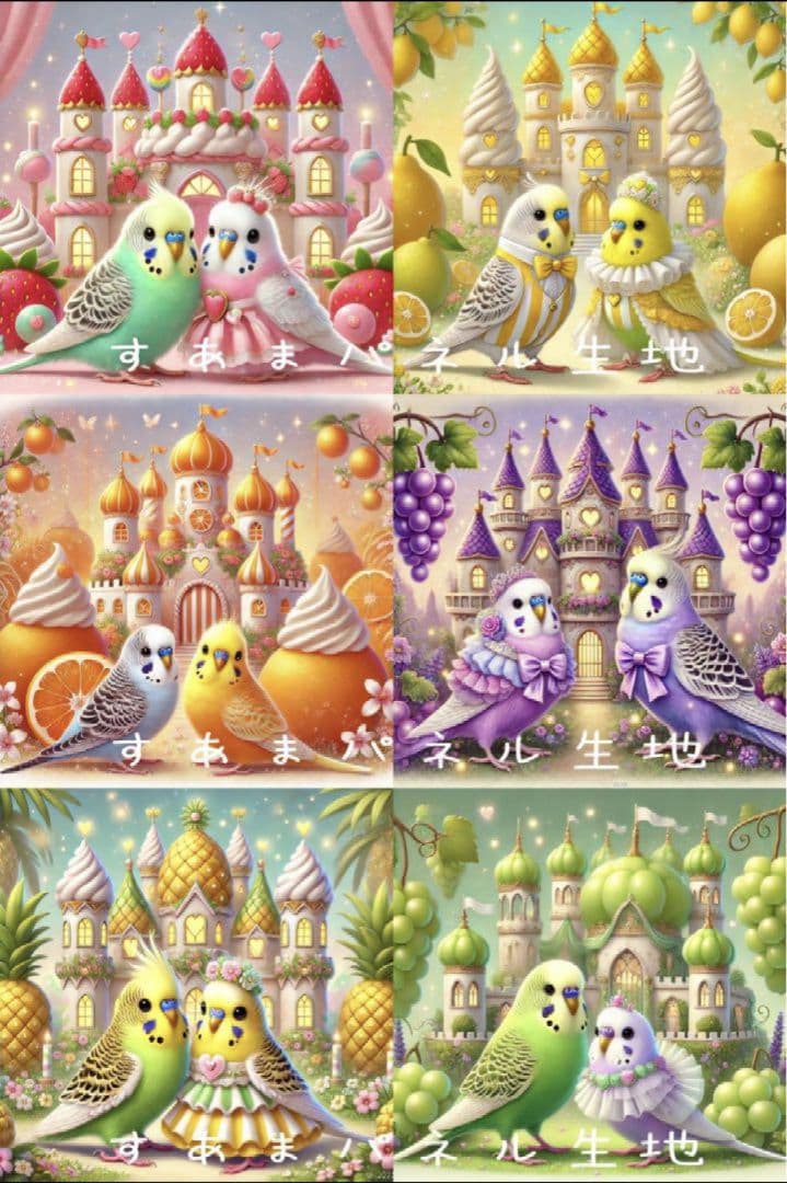 インコちゃんデザイン パネルサンプル ❀ハンドメイド❀ 予約ページ　1