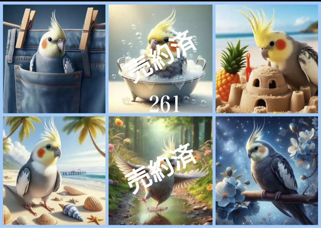 インコちゃんデザイン パネルサンプル ❀ハンドメイド❀ 予約ページ　1