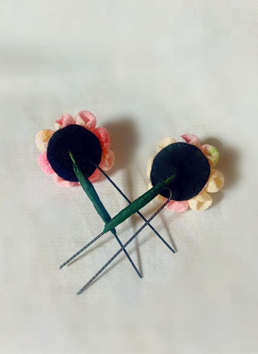 つまみ細工　ピンクの髪飾り　5点セット