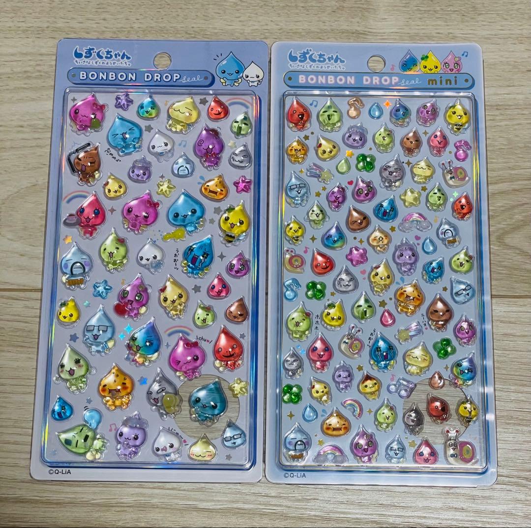 正規品 しずくちゃん ボンボンドロップ ウォーターシール おはじき 6枚セット