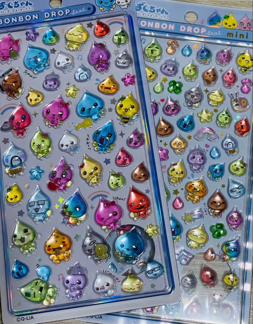 正規品 しずくちゃん ボンボンドロップ ウォーターシール おはじき 6枚セット