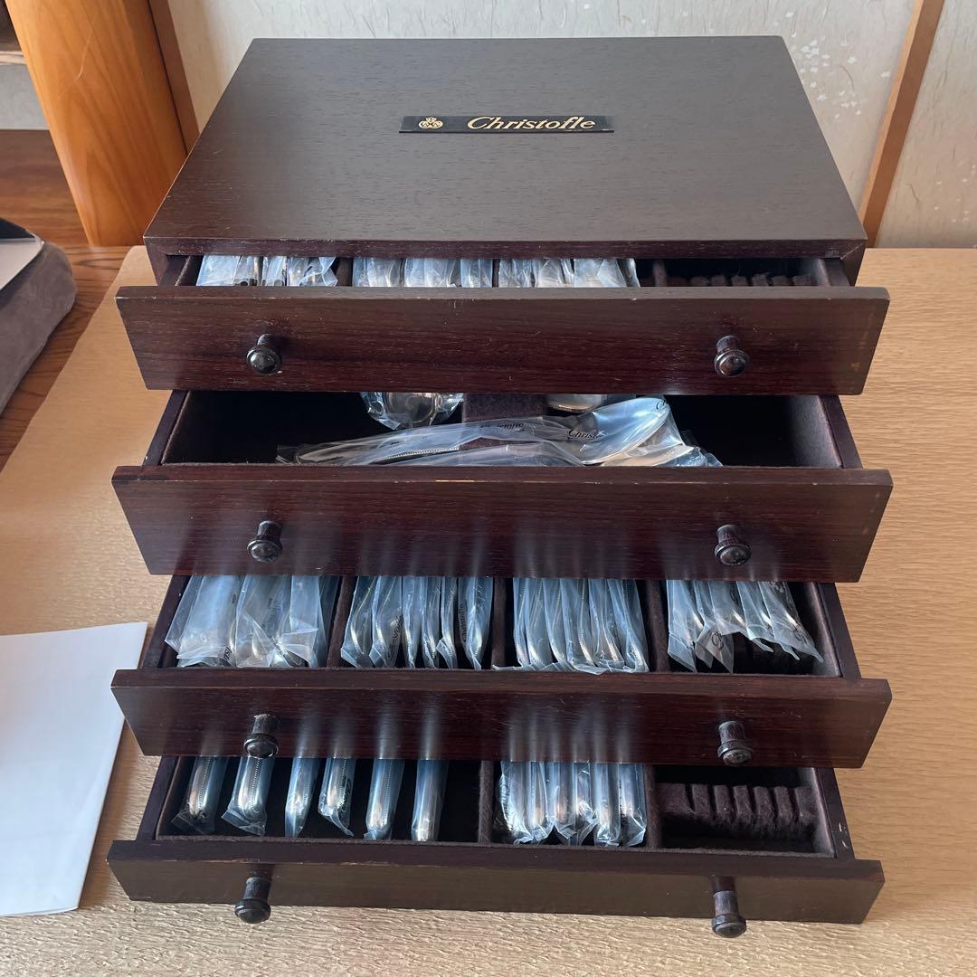 Christofle カトラリー　4段引出しセット　ミモザ