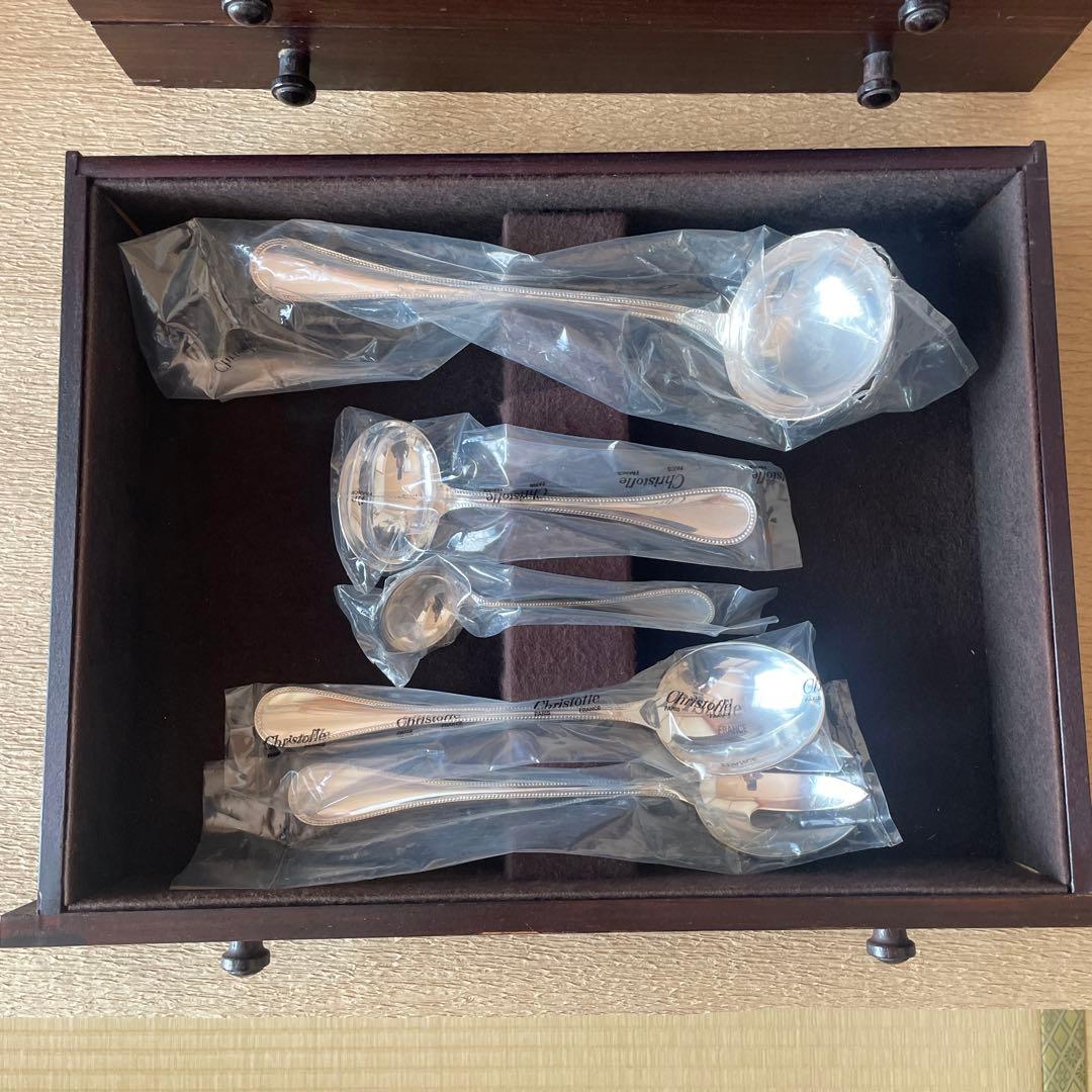 Christofle カトラリー　4段引出しセット　ミモザ