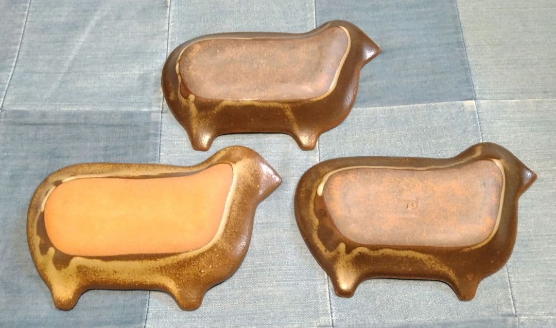 よしざわ窯　oldwhite　ひつじ皿　3客セット