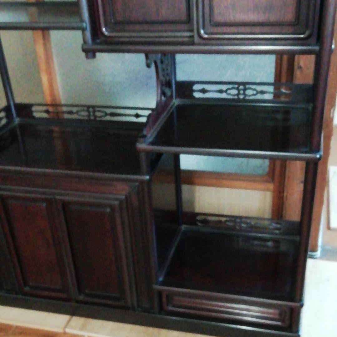 和風アンティーク　唐木　飾り棚　茶箪笥