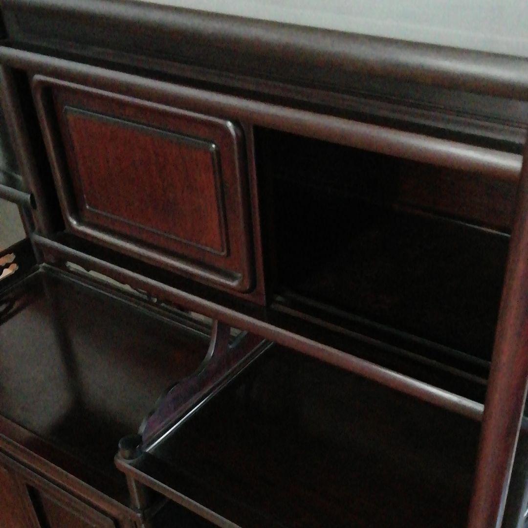 和風アンティーク　唐木　飾り棚　茶箪笥