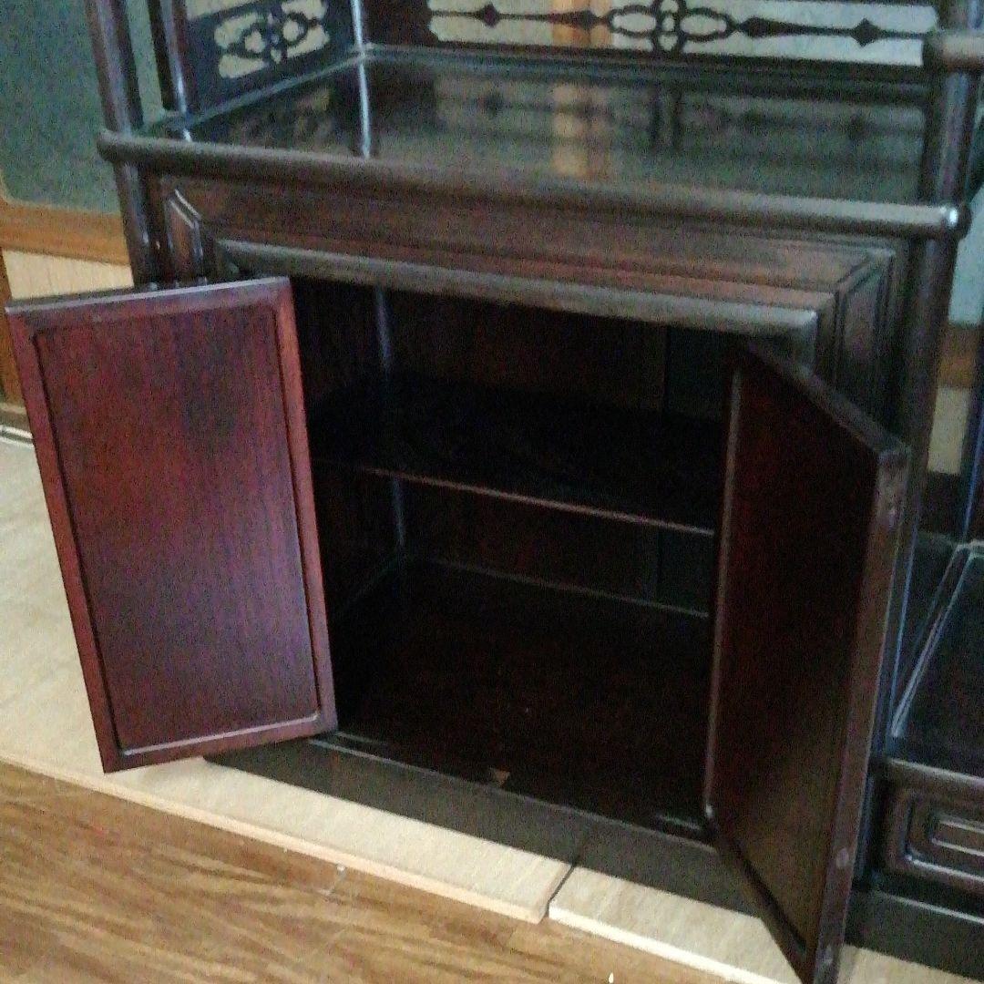 和風アンティーク　唐木　飾り棚　茶箪笥