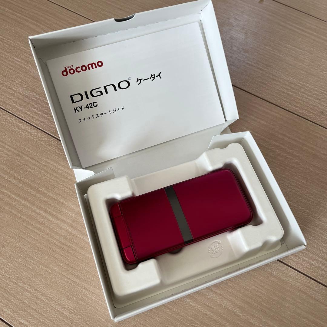 【美品】docomo DIGNO KY-42C 折りたたみ式 レッド 本体