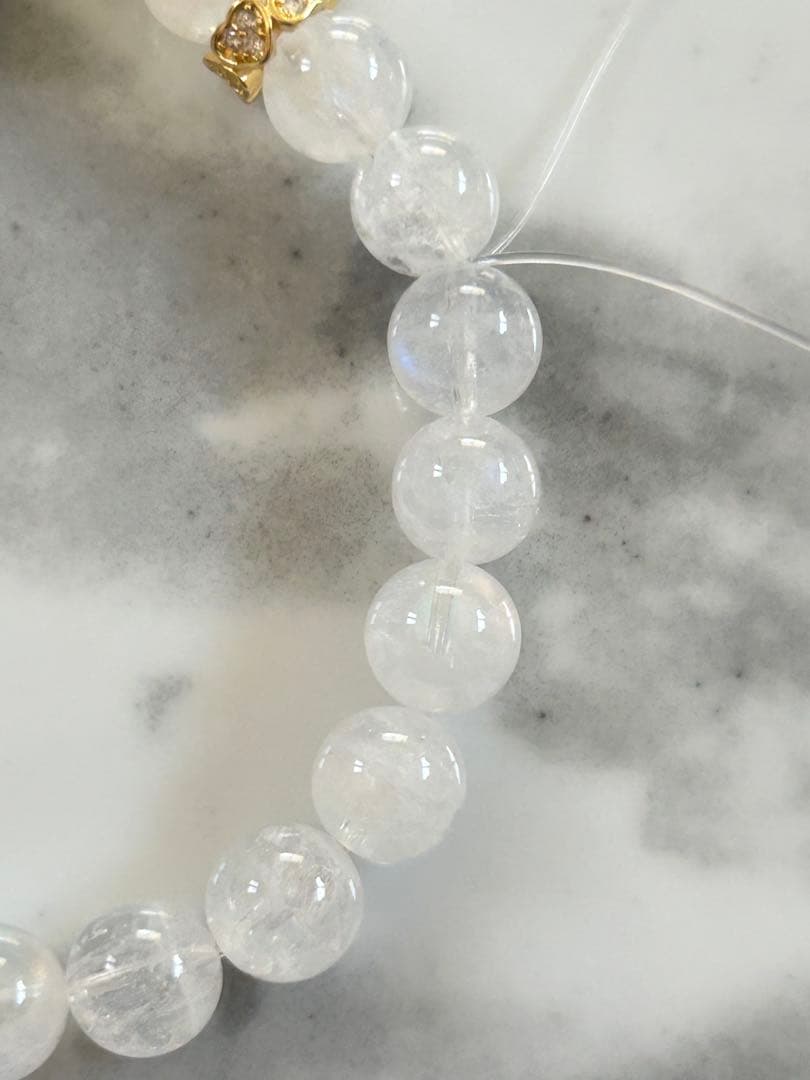 ラリマー、マダガスカル産レインボームーンストーンのブレスレット